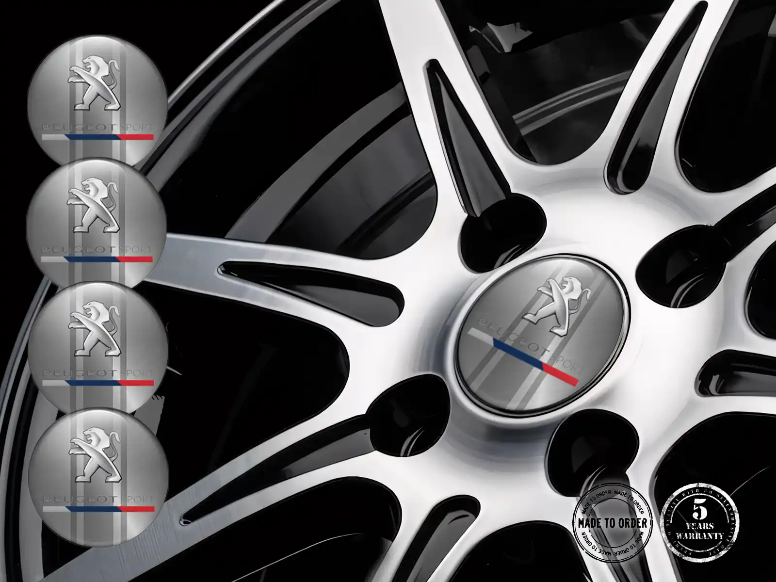 Peugeot Gewölbte Emblem Design Harz-Radlogos